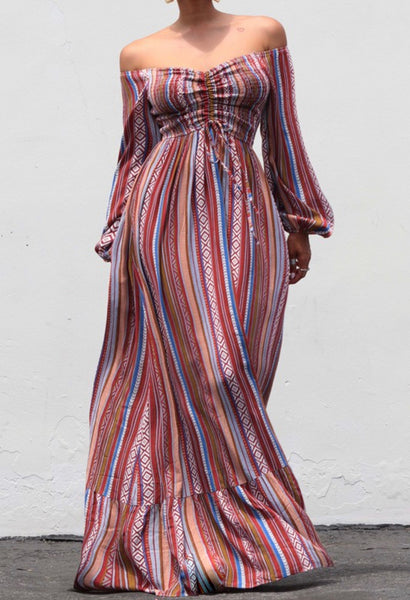 GIOVANNA SMOCKED BODICE MAXI
