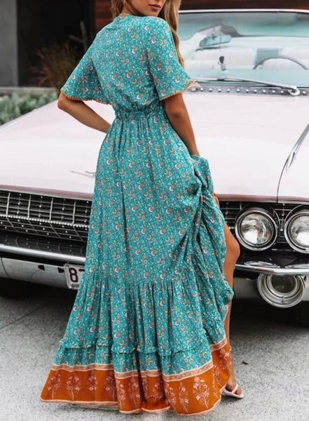SAM RUFFLE FLOW BOHEMIAN DRESS