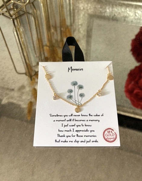'MEMORIES' NECKLACE 18k gold dipped