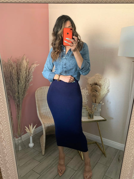 GIGI MIDI SKIRT (navy)