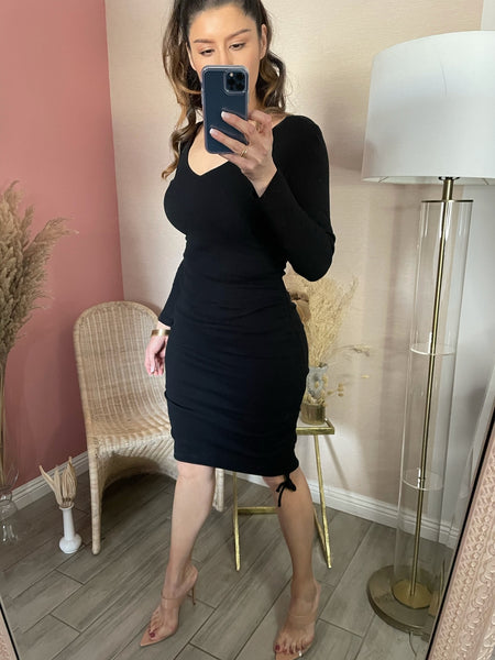 OLIVIA MIDI- BLACK