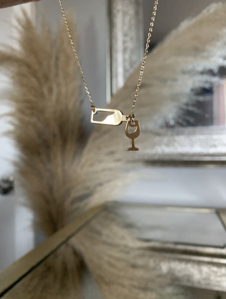 'WINE LOVER' 18K gold dipped