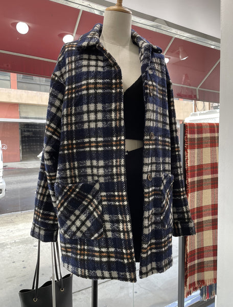JOSS PLAID COAT JACKET