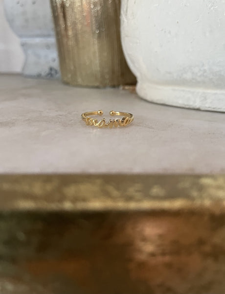 'MAMA' GOLD DIPPED RING