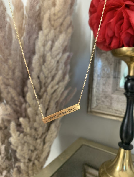 'I LOVE YOU TO THE MOON' 18k gold dipped