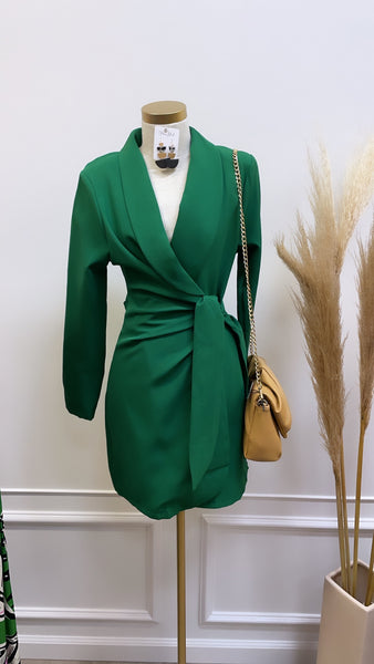 PAULINA BLAZER DRESS- GREEN