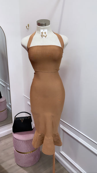 EMILIA BANDAGE MIDI- NUDE
