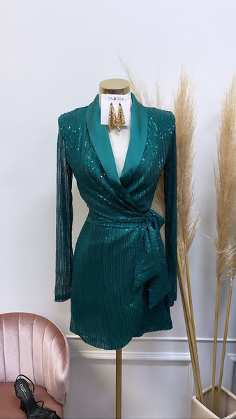 KYLIE WRAP DRESS- GREEN