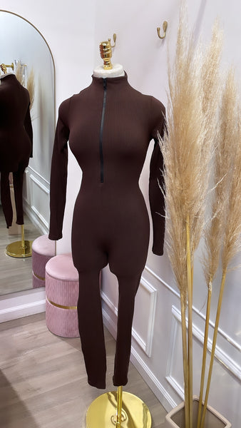 DESTINY JUMPSUIT- CHOCOLATE