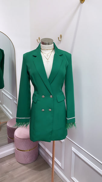 ALEXA BLAZER DRESS- GREEN