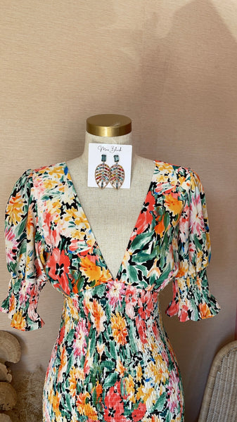 PENELOPE MIDI- GREEN/YELLOW