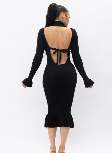 MIA MIDI DRESS- BLACK