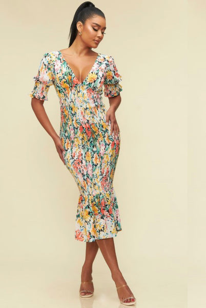 PENELOPE MIDI- GREEN/YELLOW