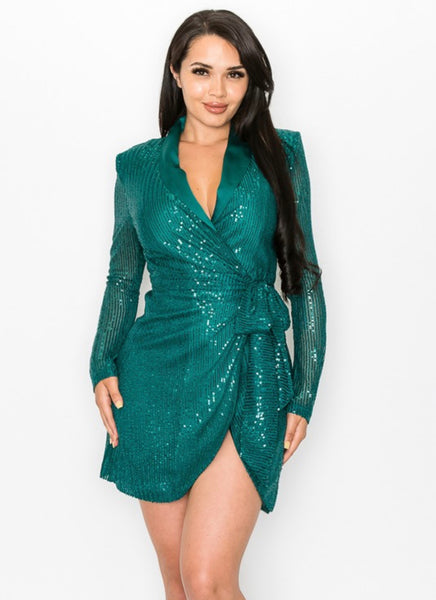 KYLIE WRAP DRESS- GREEN