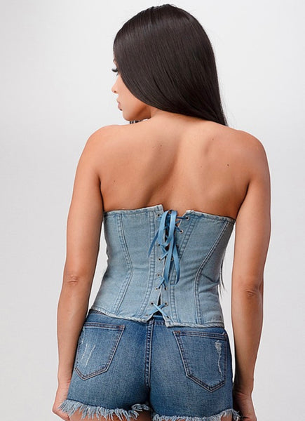 MEL DENIM CORSET TOP
