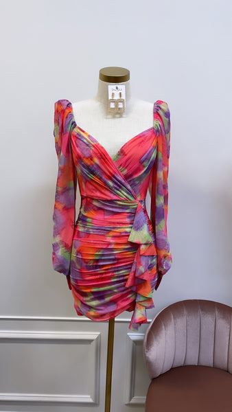 PENELOPE DRESS- Pink/Purple
