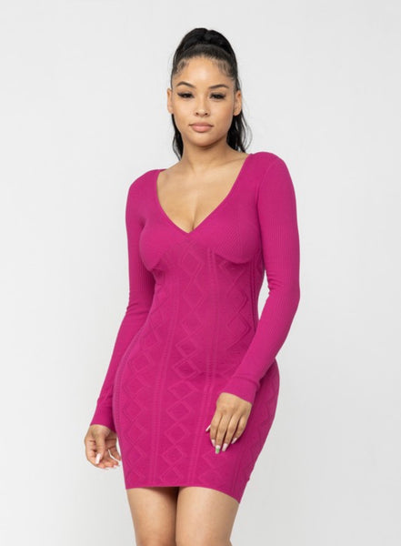 ADDISON KNIT MINI- MAGENTA
