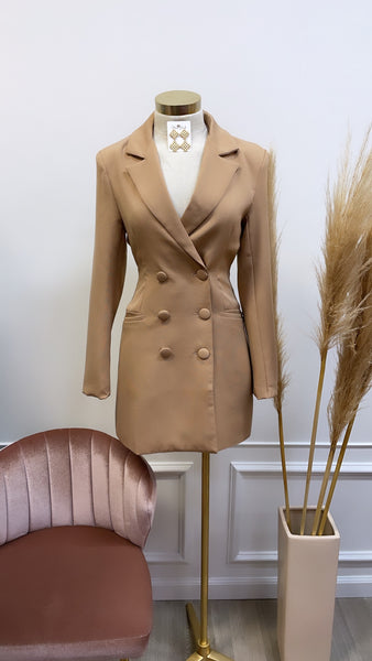 GIA BLAZER DRESS- NUDE
