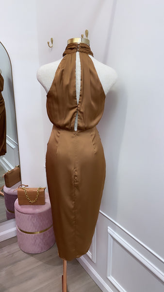 MINDY MIDI DRESS- Mocha