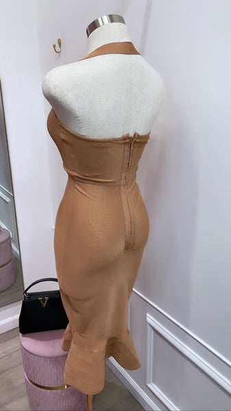EMILIA BANDAGE MIDI- NUDE