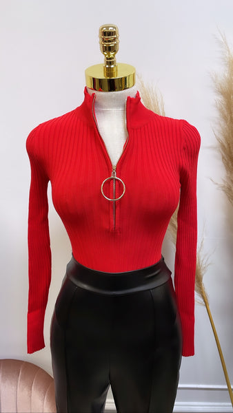ARIANA BODYSUIT- RED