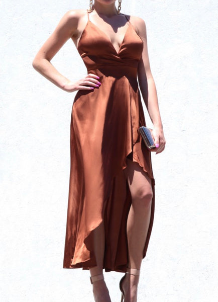 AMANDA DRESS- BROWN