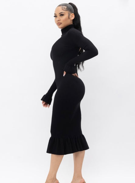 MIA MIDI DRESS- BLACK