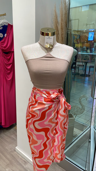 CROPPED HALTER- ALMOND