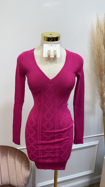 ADDISON KNIT MINI- MAGENTA