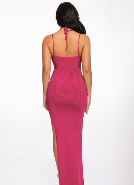 AMY KNIT MAXI- FUCHSIA